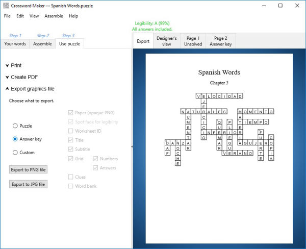 Showing how the finished puzzle is provided in step 3.